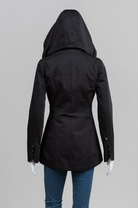 Soia & Kyo Black Double Breasted Hooded Jacket