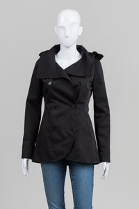 Soia & Kyo Black Double Breasted Hooded Jacket