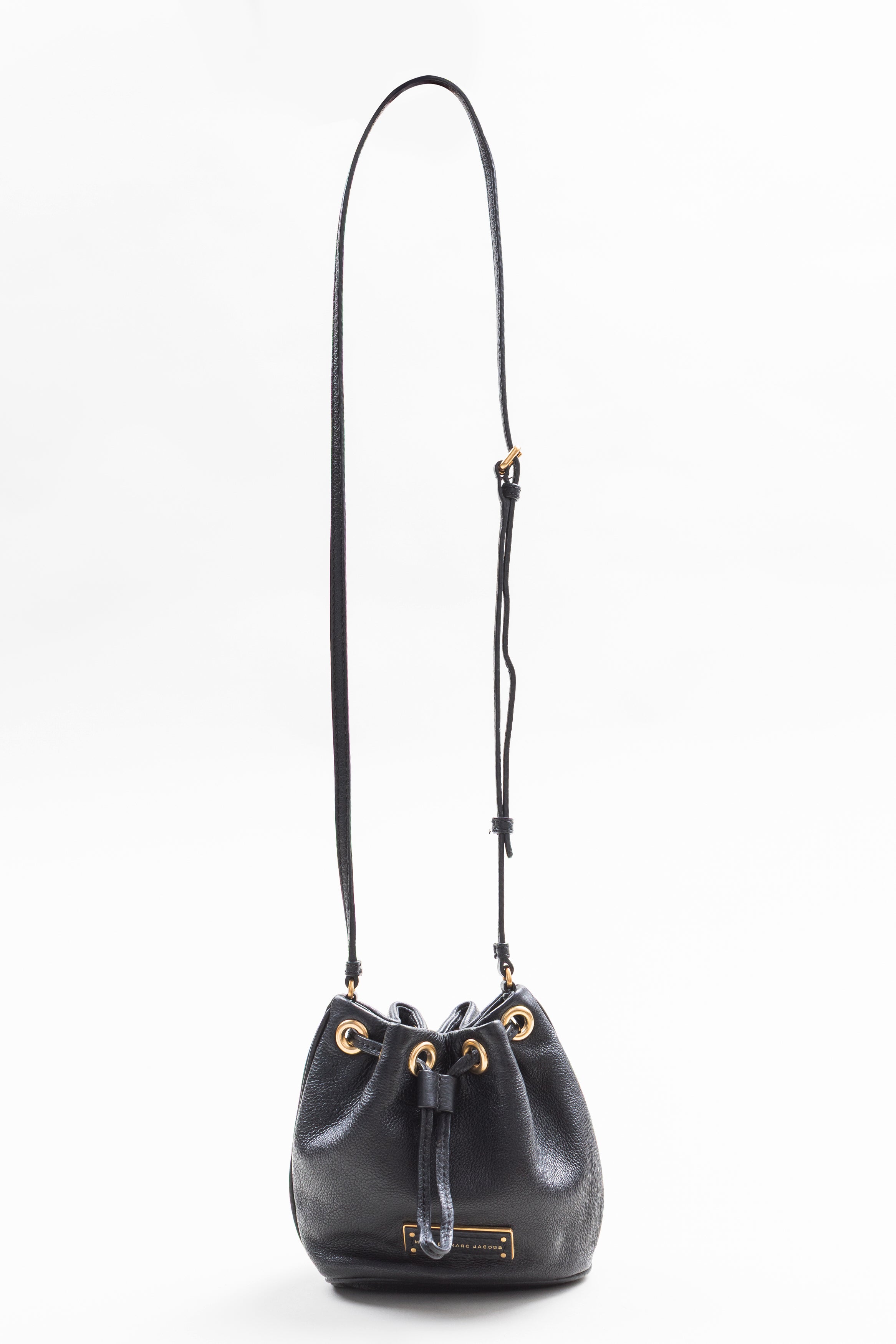 Marc Jacobs Black Leather Bucket Bag with Gold hardwear