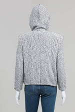 Load image into Gallery viewer, St. John Sport Vintage White/Black Tweed Knit Hooded Jacket &amp; Shell Set (M/S)
