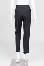 Load image into Gallery viewer, Claudie Pierlot Black Pants w/ Fringe at Hem (38)
