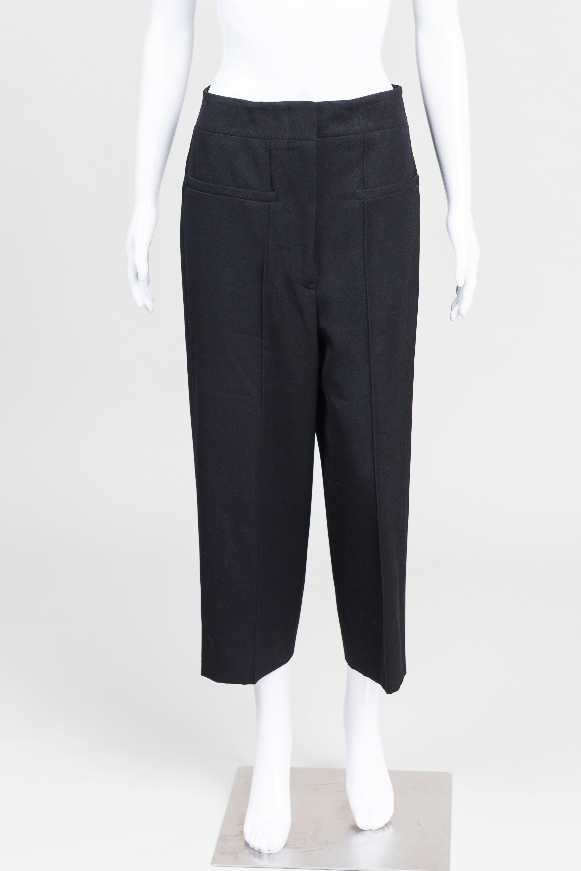 Jil Sander Black Crop Pant w/ Front Seams (34)