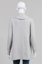 Load image into Gallery viewer, Rani Arabellla Grey Cashmere Shawl Diagonal Knit Cardigan (XL)
