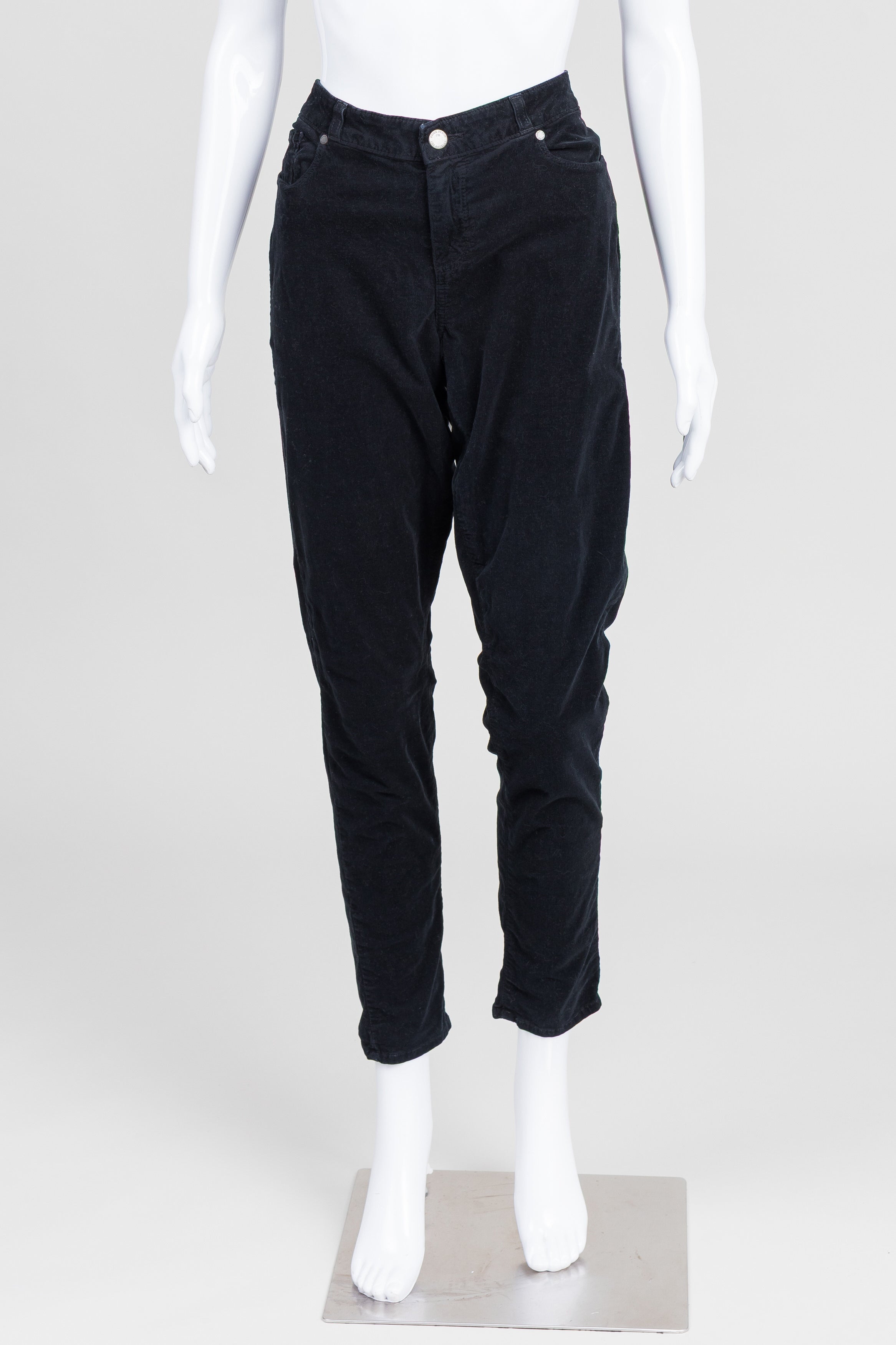 Paige Black Fine Corduroy 5-Pocket Pants (32)