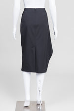Load image into Gallery viewer, Max Mara Black Pencil Skirt w/ Side Ruffle (10)
