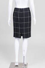 Load image into Gallery viewer, Giorgio Armani Black/White Windowpane Check Pencil Skirt (38)
