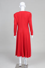 Load image into Gallery viewer, Jessica Howard Vintage Red Jersey Dress w/ Covered Buttons (12)
