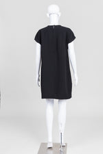 Load image into Gallery viewer, Kate Spade Black Cap Sleeve Dress w/ Pleated Neck (8)
