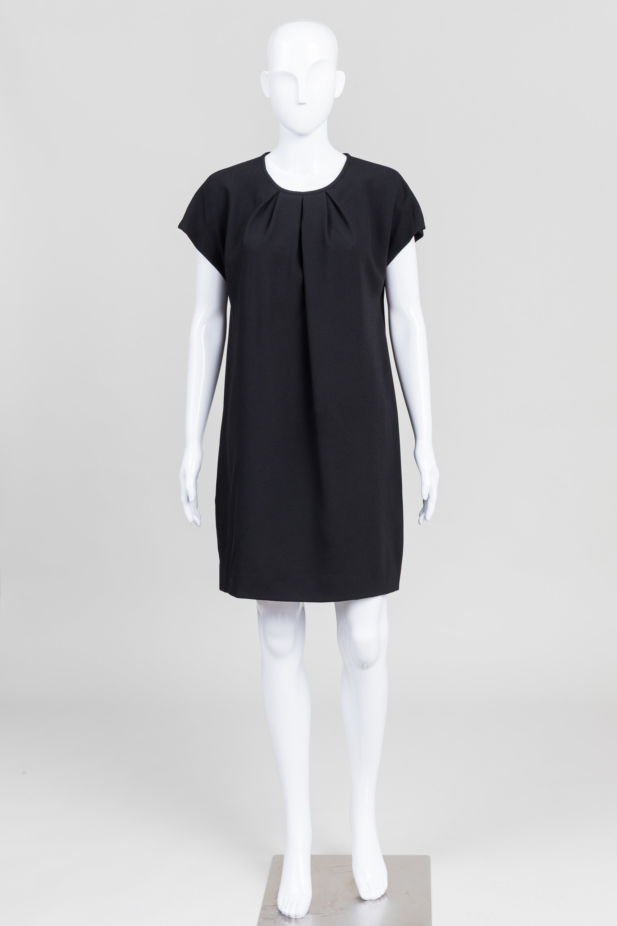 Kate Spade Black Cap Sleeve Dress w/ Pleated Neck (8)