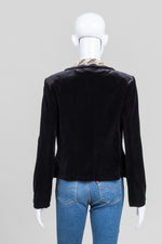 Load image into Gallery viewer, Precis Petite Vintage Black Velvet Jacket w/ Lace Trim (10)

