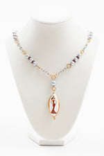 Load image into Gallery viewer, Enameled pendant necklace and earring set
