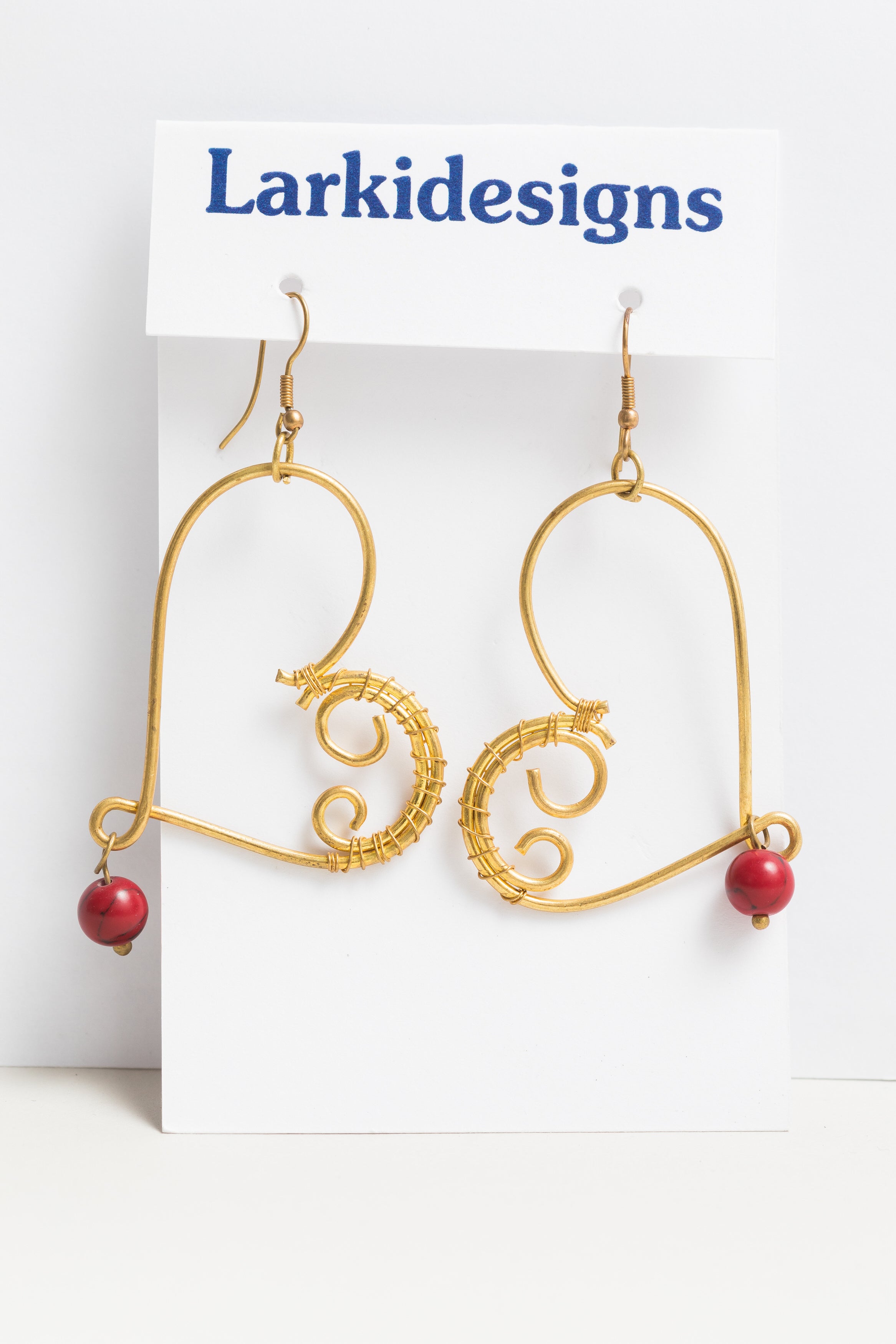 Larki Designs Copper wire butterfly earrings