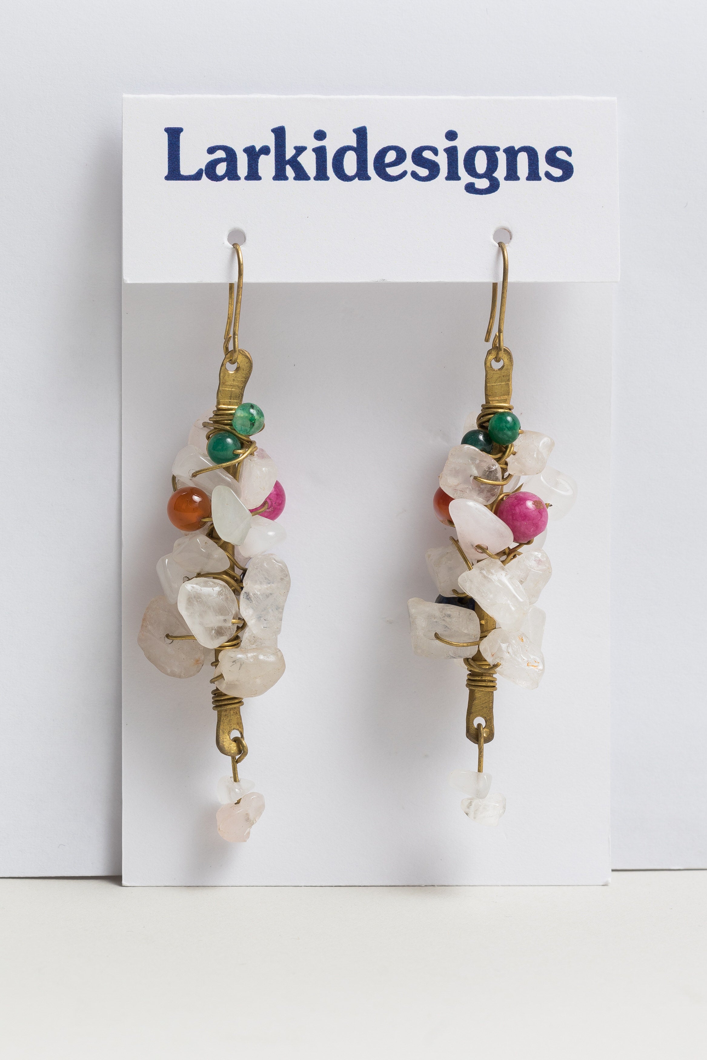 Larki Designs Multicolor crystal earrings