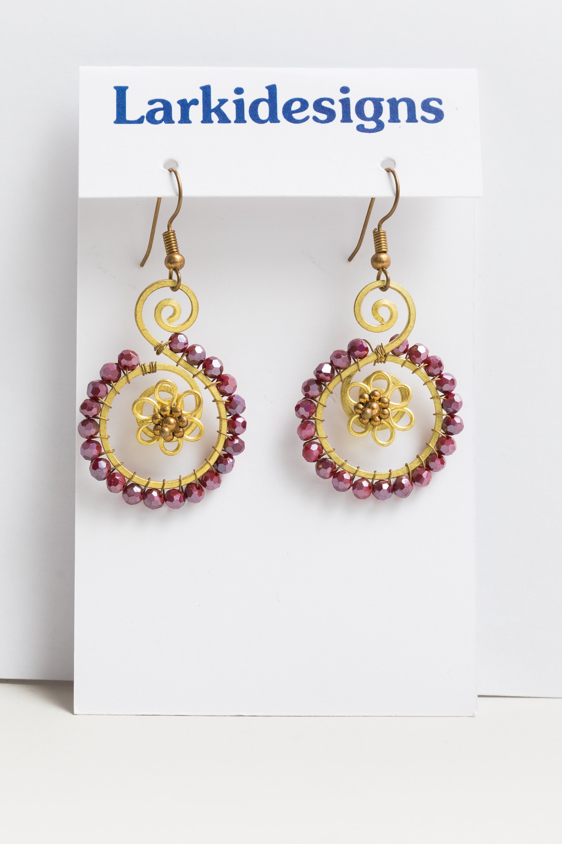Larki Designs Dangling earrings with multicolor beads