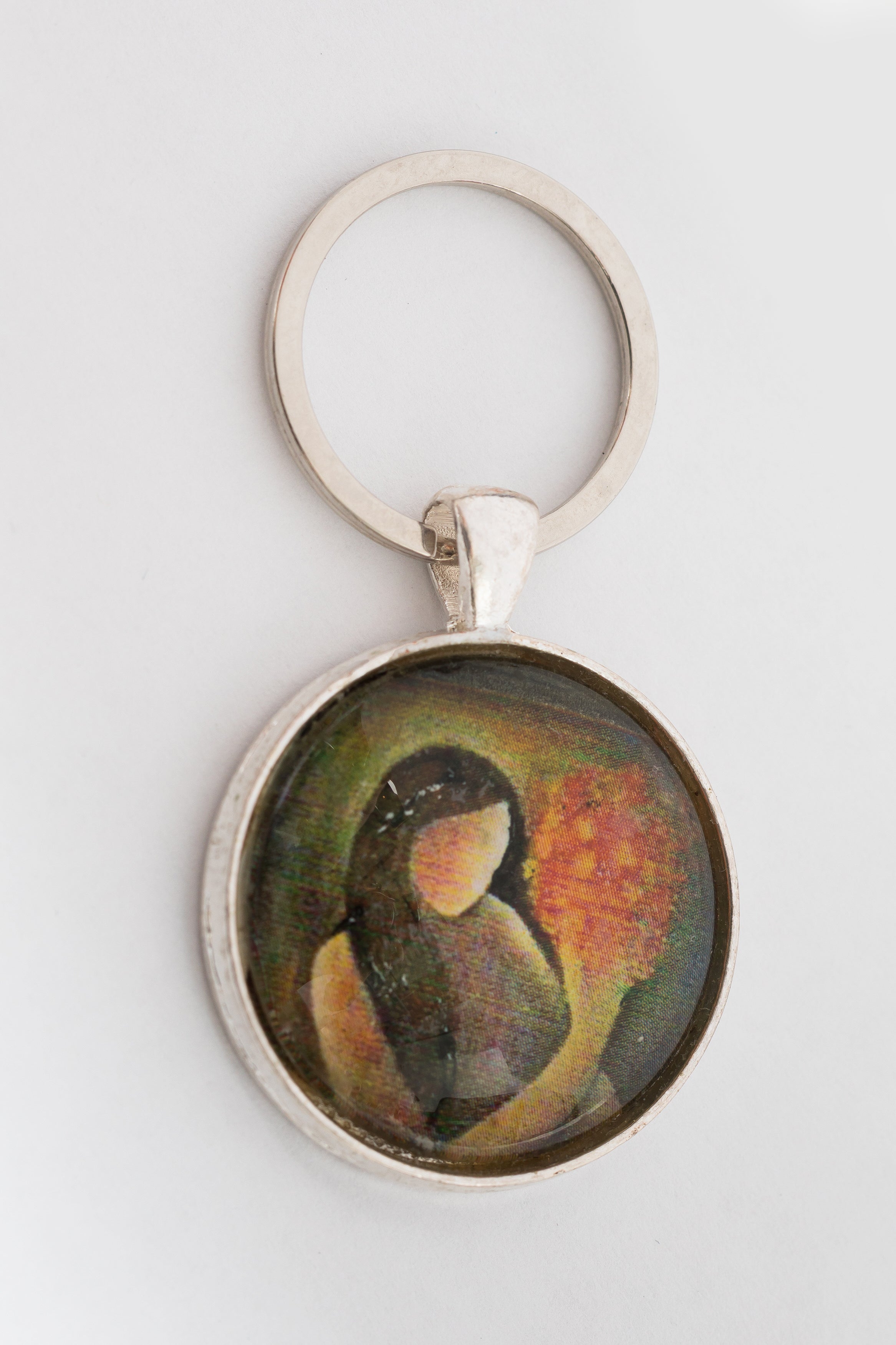 Mojgan Abolhassani Silver keychain with art