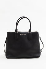 Load image into Gallery viewer, MICHAEL KORS medium black patent handbag w/ crossbody strap.
