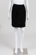 Load image into Gallery viewer, Valentino Night vintage black dot print velvet pencil skirt (10)

