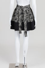 Load image into Gallery viewer, Balenciaga Silk Black/Cream Print Full Skirt w/ Belt (36)
