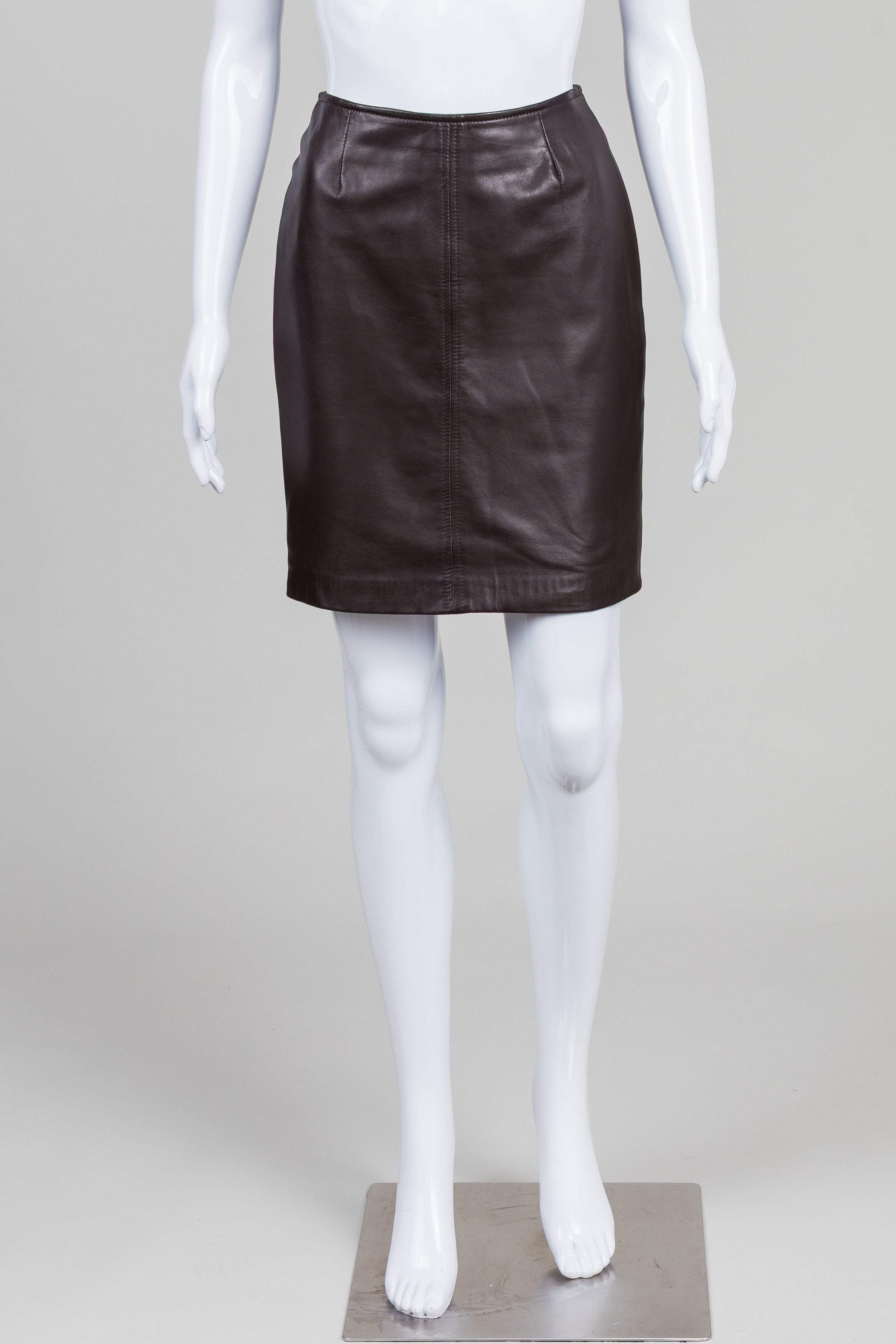 Danier Brown Leather Skirt (2)
