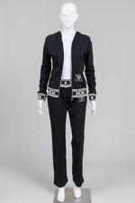 Load image into Gallery viewer, MCM Leisure Black Hooded Track Jacket w/ White Contrast (M)
