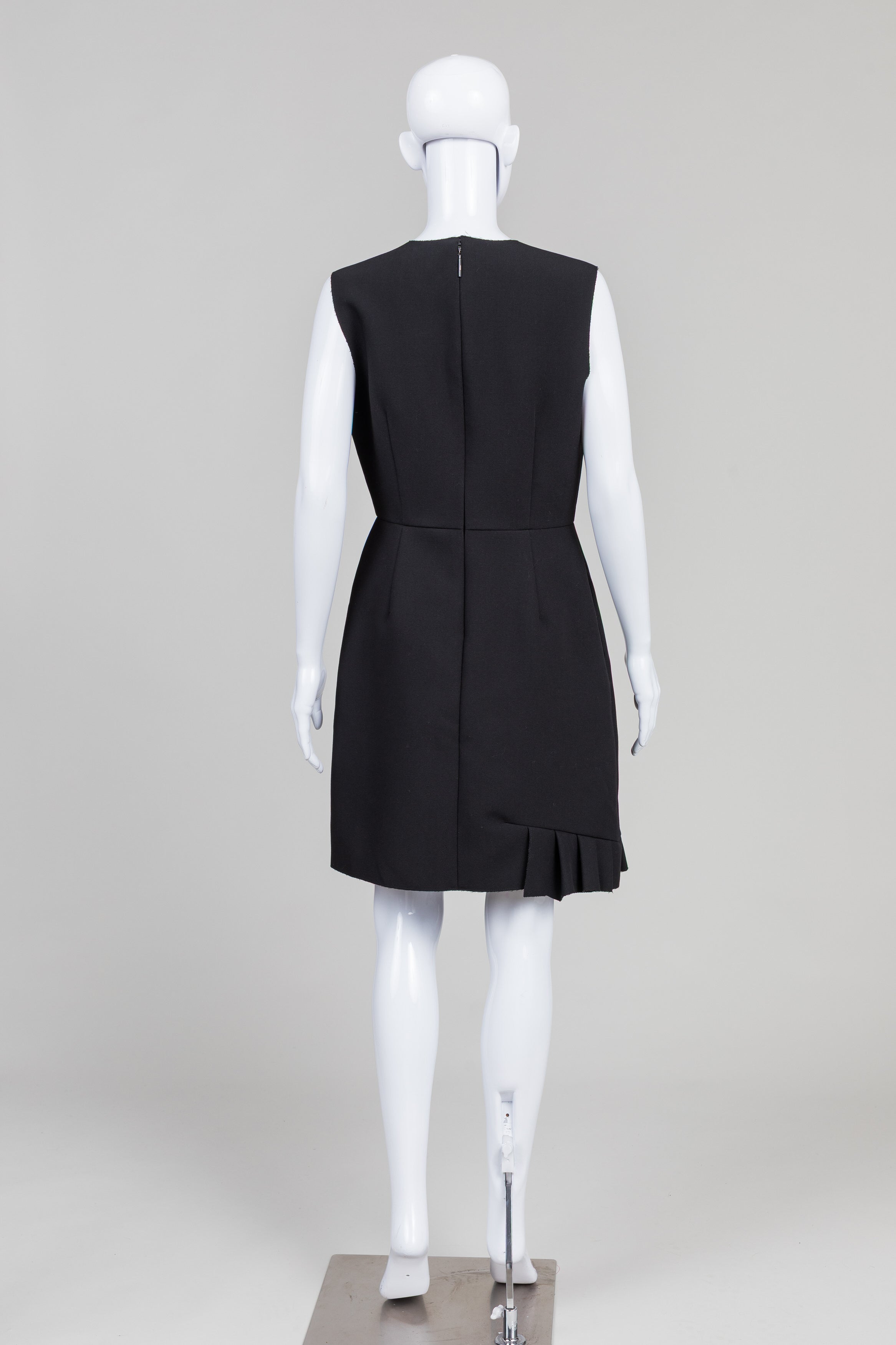 MSGM Black Sheath Dress w/ Pockets  w/ Side Pleats (46)