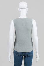 Load image into Gallery viewer, Annette Gortz Light Grey Knit Sleeveless Shell (S)
