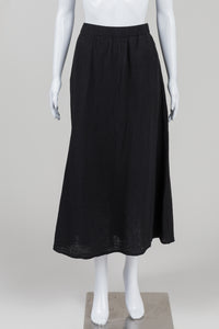 Eileen Fisher Black Waffle Weave Midi Skirt (XL)