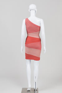 BCBG MaxAzria Pink Pleated Fabric 1-Shoulder Cocktail Dress (XS)