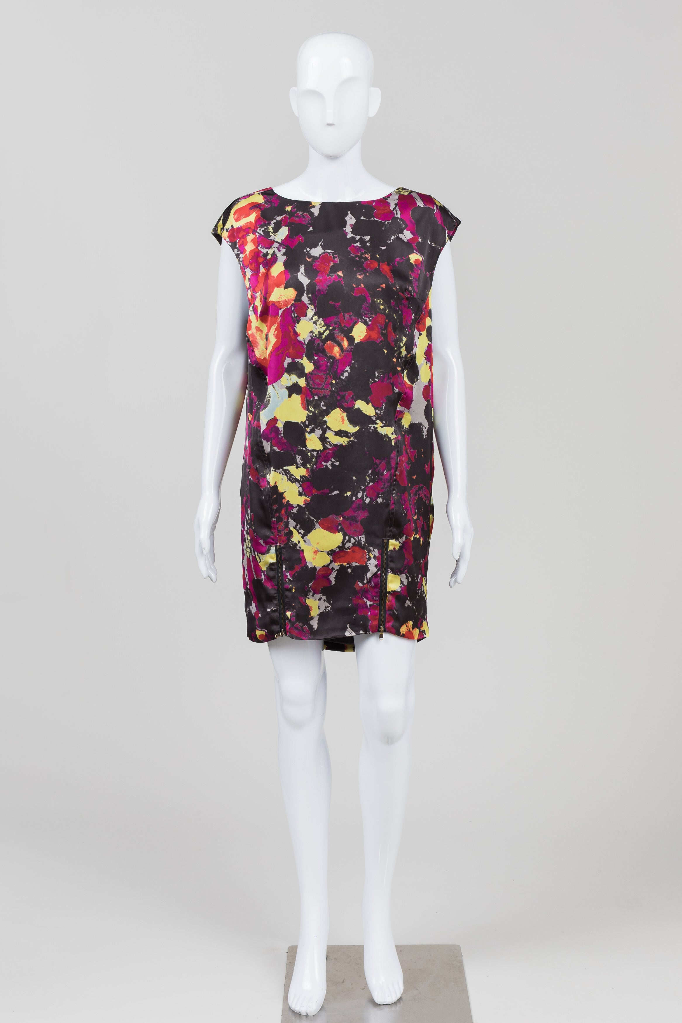 Rachel Roy Black/Purple/Yellow Wedge Dress w/ Zippers (8)