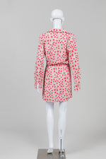 Load image into Gallery viewer, Axara Pink Floral Vintage Mock Wrap Dress (L)
