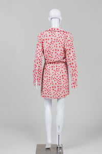Axara Pink Floral Vintage Mock Wrap Dress (L)