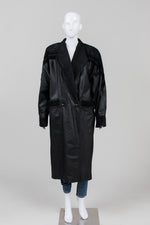 Load image into Gallery viewer, Pelle Studio Vintage Black Leather &amp; Embossed Suede Coat (M)
