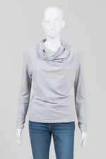 Load image into Gallery viewer, Fabiana Filippi Light Grey Cowlneck Top (L)
