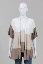 Load image into Gallery viewer, Les Copains Cream/Tan/Taupe Short Sleeve Cardigan and Shell (48)
