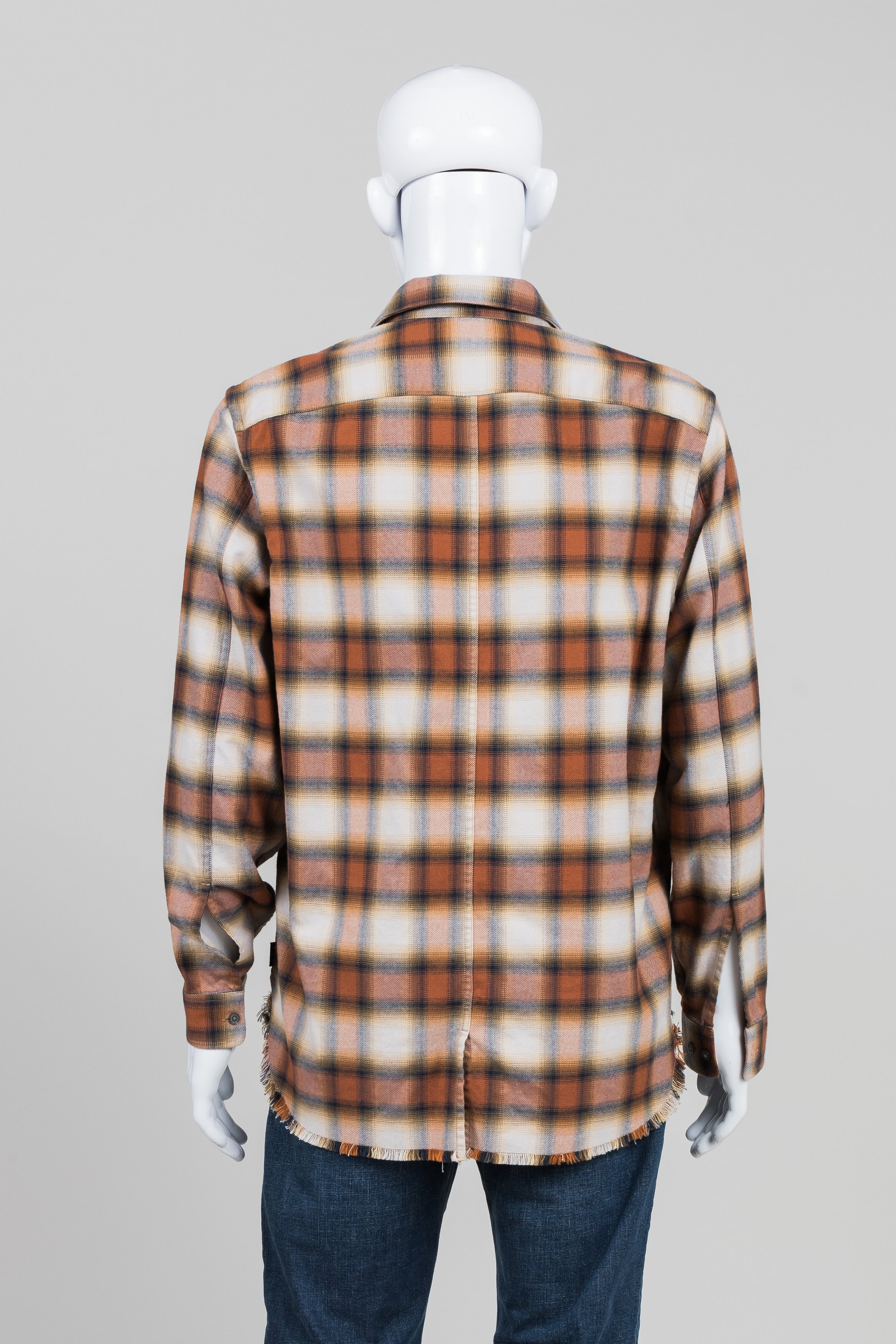 John Varvatos Rust Plaid Shirt (L)