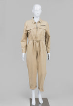 Load image into Gallery viewer, Sisters + Seekers Light Khaki Long Sleeve Jumpsuit
