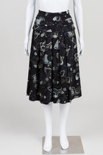 Load image into Gallery viewer, Louis Feraud Vintage Black/Khaki Print Pleated Skirt (9)
