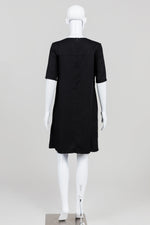 Load image into Gallery viewer, Jennifer Glasgow Black Short Sleeve Side Pleated Dress (XS)
