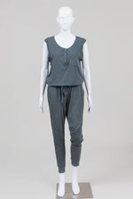 Load image into Gallery viewer, Sundry Teal Gray Jersey Jumpsuit (1)
