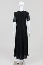 Load image into Gallery viewer, Jaeger Vintage Black Allover Textured Long Dress (8)
