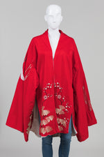 Load image into Gallery viewer, Red Embroidered Cranes Asian Robe
