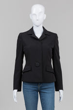 Load image into Gallery viewer, Prada Black Zip Front Blazer (40)
