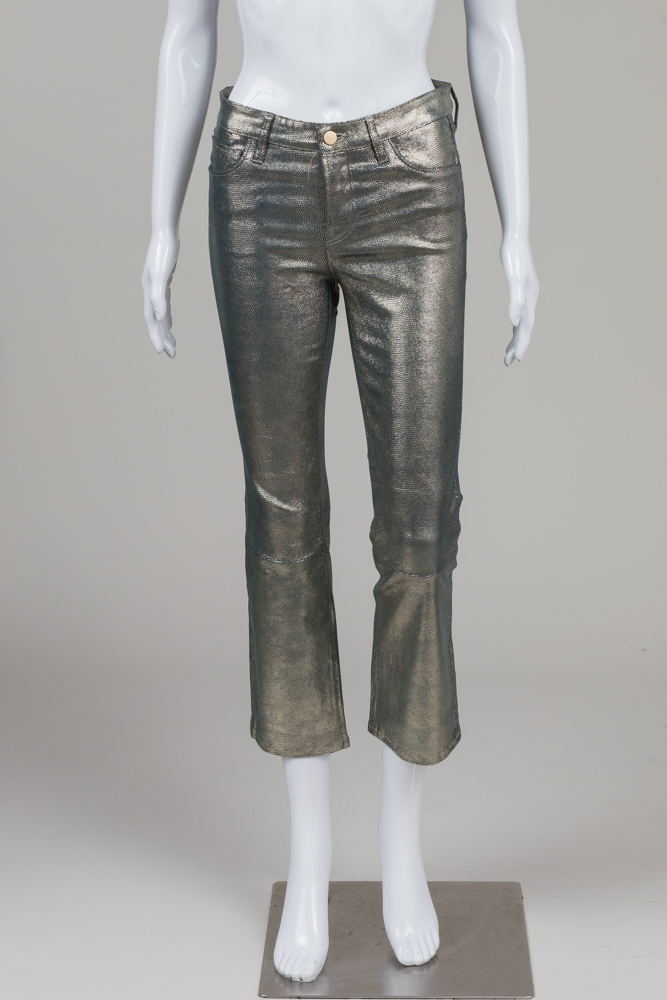 J Brand Pewter Metallic Look Stretch Leather Pants (25)