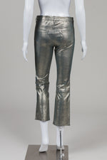 Load image into Gallery viewer, J Brand Pewter Metallic Look Stretch Leather Pants (25)
