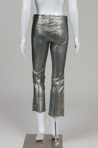 J Brand Pewter Metallic Look Stretch Leather Pants (25)