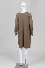 Load image into Gallery viewer, Nicole Bridger Light Olive Long Sleeve Cowlneck Dress (3)

