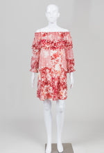 Load image into Gallery viewer, House of Harlow Red/Ivory/Pink Floral Peasant Dress (S) *New w/ tags
