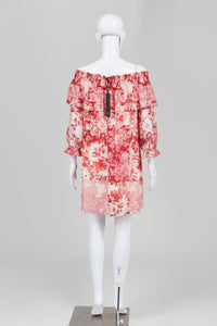 House of Harlow Red/Ivory/Pink Floral Peasant Dress (S) *New w/ tags