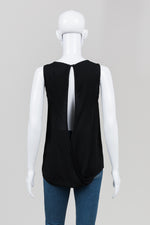 Load image into Gallery viewer, Michael Michael Kors Black Sleeveless Top w/ Open Draped Back (XS)
