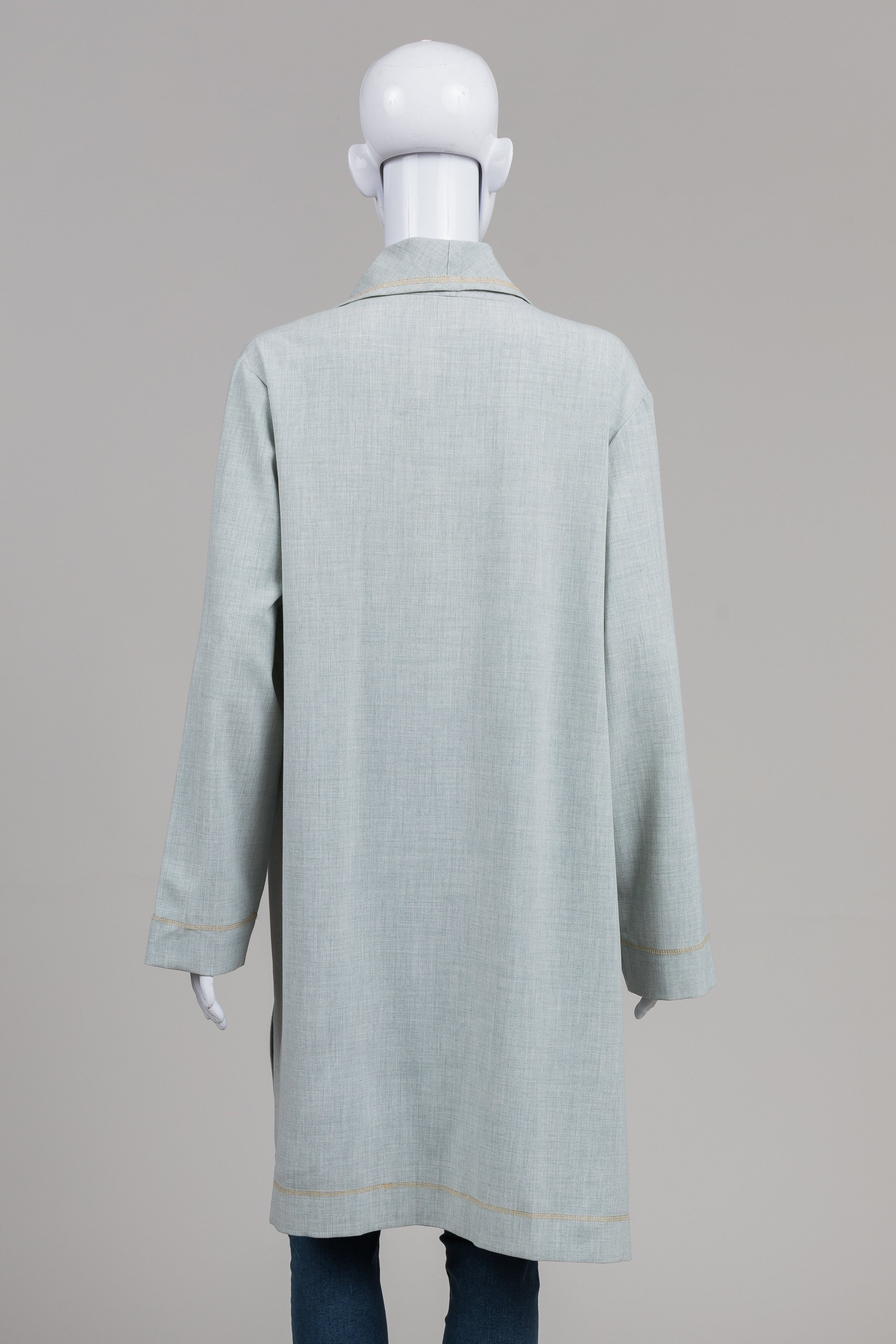 Linda Lundstrom vintage grey open front coat (16)